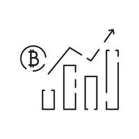 Blockchain vector line icon or design element in outline style.