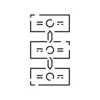 Blockchain vector line concept icon or logo element. Technology and money finance.