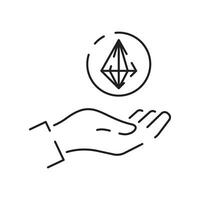 Blockchain vector line icon or design element in outline style.