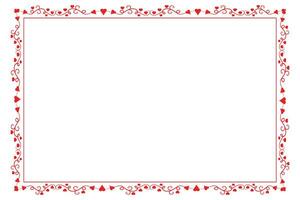 Heart Swirl Romantic Love ornaments isolated border layout, red hearts ornate award frame border, Valentines Day Card Border Square frame design, decorative heart rectangle frame vector element