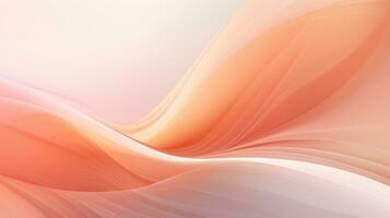AI generated Color of the year 2024 Peach Fuzz. Silk fabric with a delicate peach color. photo