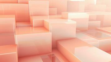 AI generated Cubes, abstract background of soft peach color. Trendy color 2024 Peach Fuzz photo