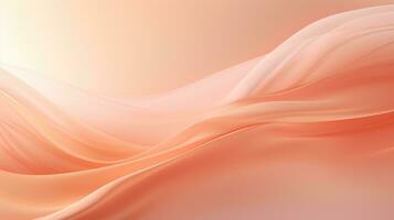 AI generated Color of the year 2024 Peach Fuzz. Silk fabric with a delicate peach color. photo