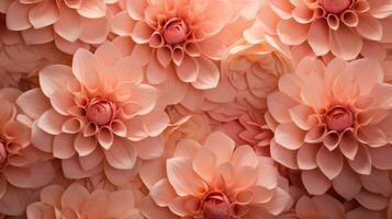 AI generated The flowers petals are a soft peach color, close up macro nature background. photo