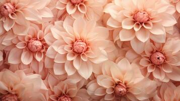 AI generated The flowers petals are a soft peach color, close up macro nature background. photo