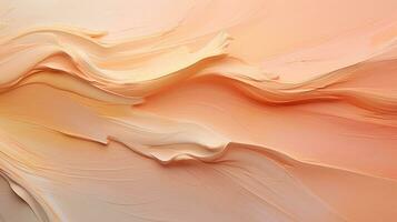 AI generated Oil paint soft peach color. Abstract background photo
