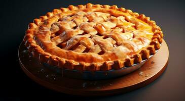 AI generated Delicious pie food on a plate that is very realistic photo