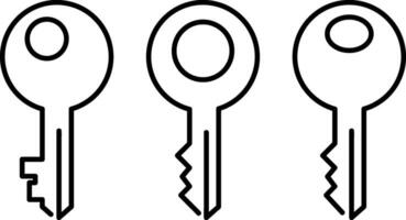 Outline icon Sketch key clipart vector