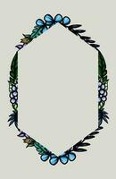 frame the border with an arrangement of leaves and flowers vector