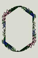 frame the border with an arrangement of leaves and flowers vector