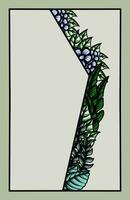 frame the border with an arrangement of leaves and flowers. Vector design