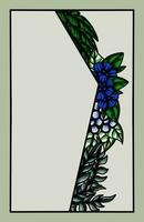 frame the border with an arrangement of leaves and flowers. Vector design