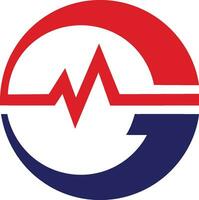 Heartbeat logo design vector