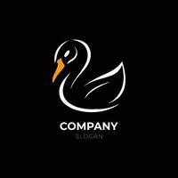 elaboración elegante identidades con agraciado cisne logo diseños vector