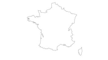 animato schizzo di un' carta geografica di Francia video