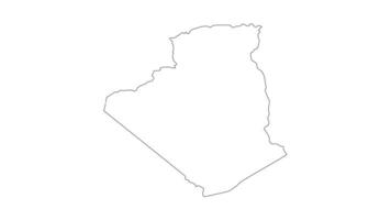 animated sketch of algeria map icon video