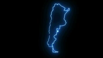 Animated Argentina map icon with a glowing neon effect video