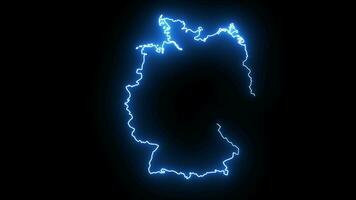 Animated German map icon with a glowing neon effect video