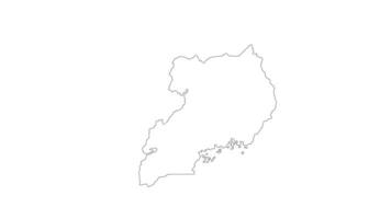 Animated sketch of Uganda map icon video