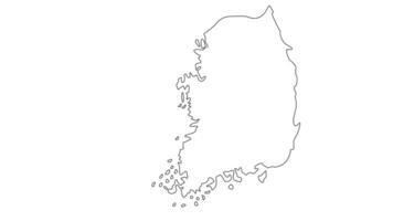 Animated sketch of South Korea map icon video