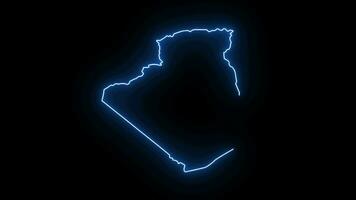 Animated Algeria map icon with a glowing neon effect video