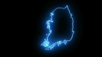 Animated South Korea map icon with a glowing neon effect video