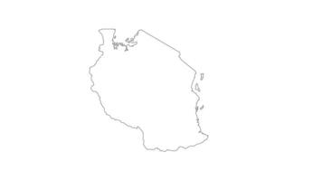 animated sketch of a map of the country of Tanzania video