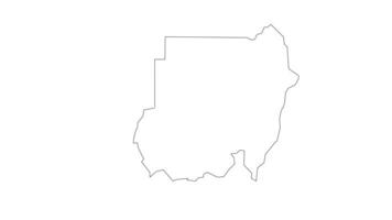 Animation of sketch of Sudan map icon video