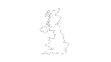 animated sketch of a map of the United Kingdom video