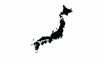 animación formas un mapa icono para el país de Japón video