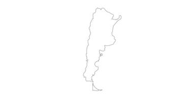 animated sketch of Argentina map icon video