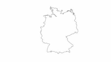 Animé esquisser de une carte de Allemagne video