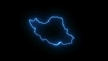 Animated Iranian map icon with a glowing neon effect video