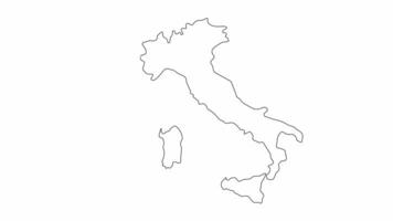 Animé esquisser de une carte de Italie video