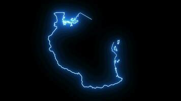 Animated Tanzania map icon with a glowing neon effect video