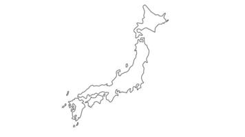 animado bosquejo de de japon mapa icono video