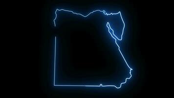 Animated Egyptian map icon with a glowing neon effect video