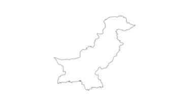 animated Pakistan map sketch icon video