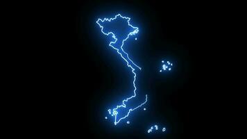 Animated Vietnam map icon with a glowing neon effect video