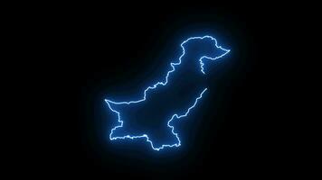 Animated Pakistan map icon with a glowing neon effect video