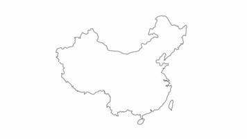 animato schizzo icona per il carta geografica di Cina video