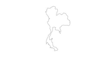 animated sketch of a map of Thailand video