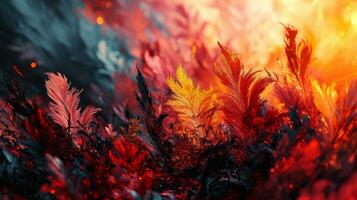 AI generated Floral background. Abstract futuristic background photo