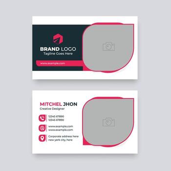 doble de un lado creativo negocio tarjeta plantilla, profesional moderno sencillo único visitando diseño. vector