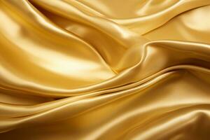 AI generated Gold color silk texture. photo