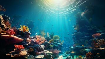 AI generated Blue underwater view photo