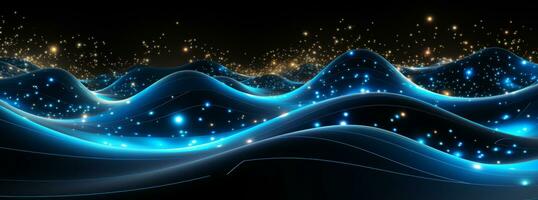 AI generated Futuristic blue dots background photo