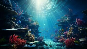AI generated underwater paradise background coral reef wildlife nature photo