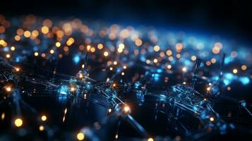 AI generated Technology digital wave background concept photo