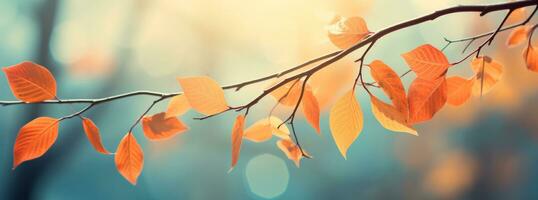 AI generated autumn yellow leaves photo
